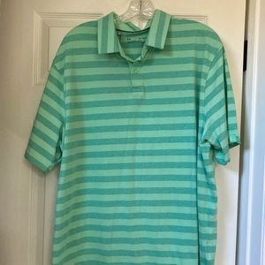 NWT - Green Stripe Under Armour polo / collared golf shirt - Mens XL